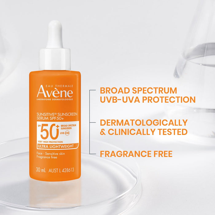 Avene Sunsitive Sunscreen Serum SPF 50+ 30ml.