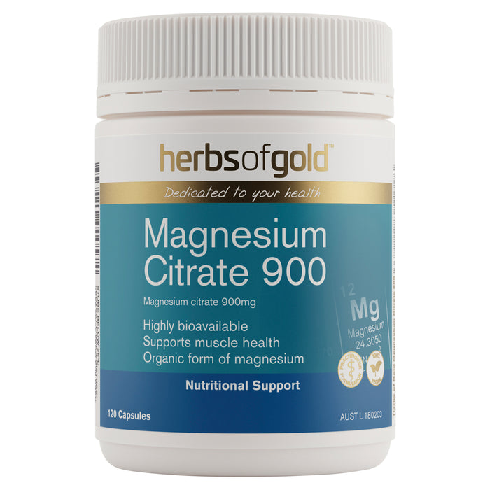 Herbs Of Gold Magnesium Citrate 900 120 Capsules