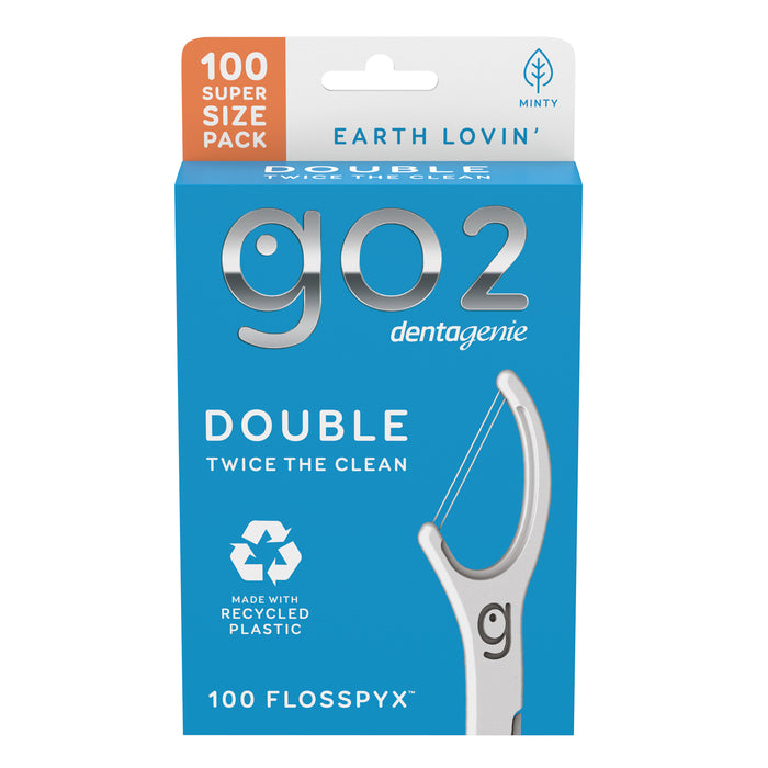 GO2 Dentagenie Double Flosspyx Minty 100 Super Pack
