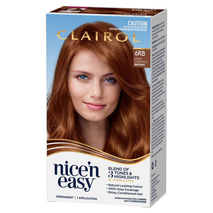 Clairol Nice N Easy 6RB Light Chestnut Brown.
