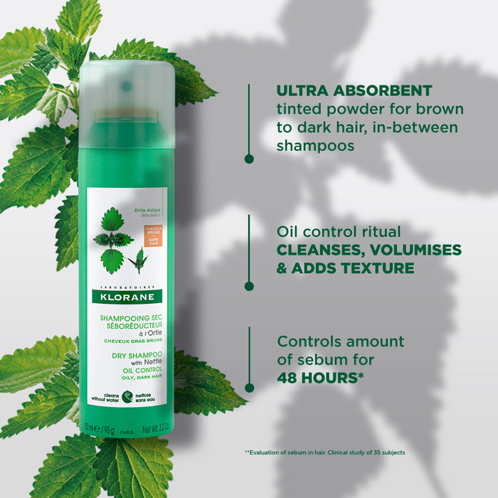 Klorane Nettle Dry Shampoo - Tinted 150ml.