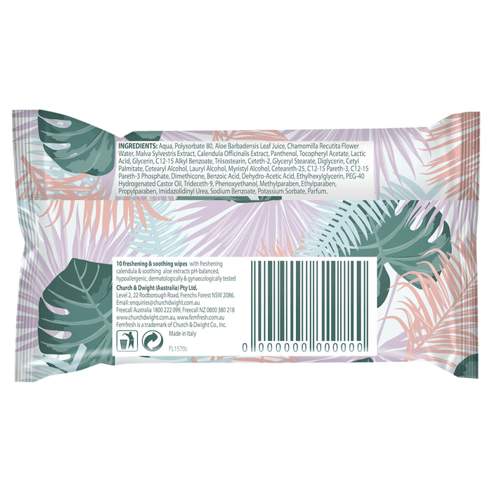 Femfresh Pocket Wipes 10 Pack