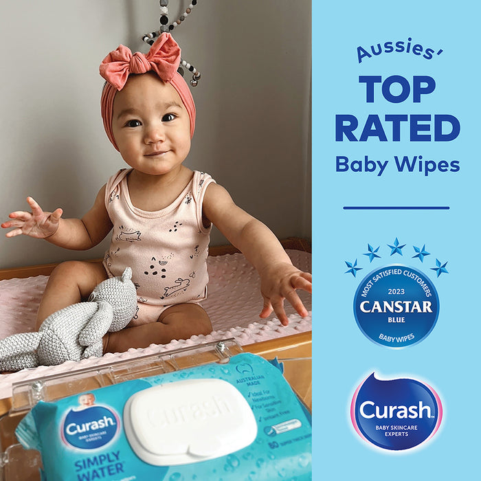 Curash Babycare Wipes Water 3x80