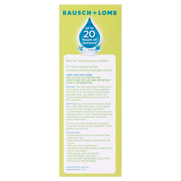 Biotrue Multi-Purpose Solution Duo Pack 300mL + 120mL +2 x Lens Cases.