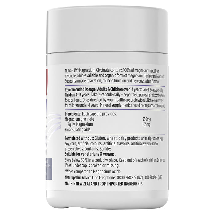 Nutra-Life Magnesium Glycinate 60 capsules.