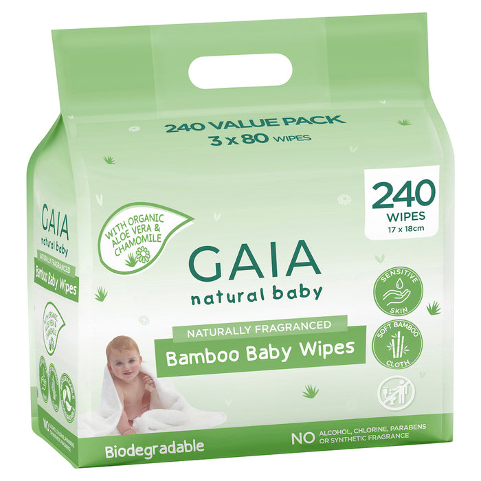 Gaia Natural Baby Baby Wipes Value Pack 240