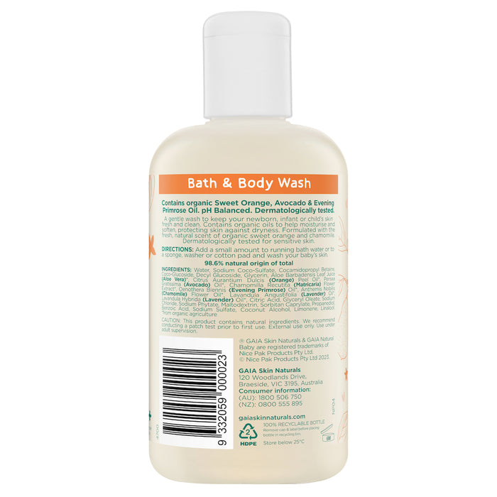 Gaia Natural Baby Bath and Body Wash 250ml