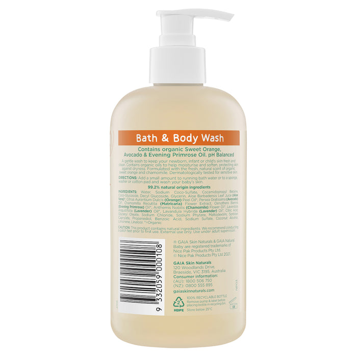 Gaia Natural Baby Bath and Body Wash 500ml