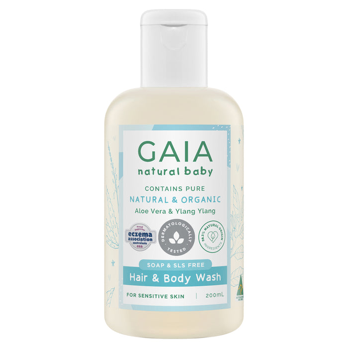 Gaia Natural Baby Hair and Body Wash 200ml