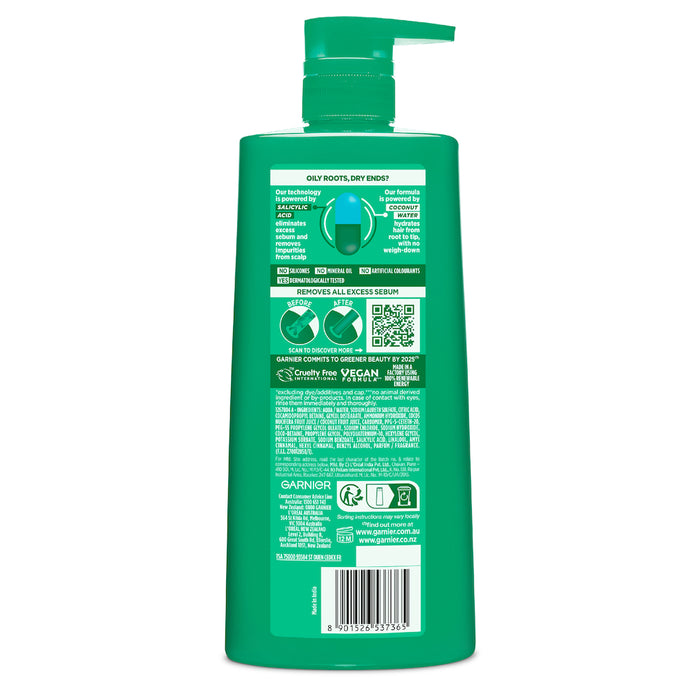 Garnier Fructis Coconut Water Purifying Shampoo 850ml