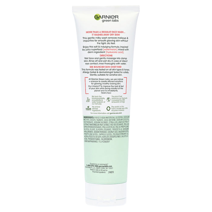 Garnier Green Labs Smoothing Milky Wash Hyalu-Melson Cleanser 130ml