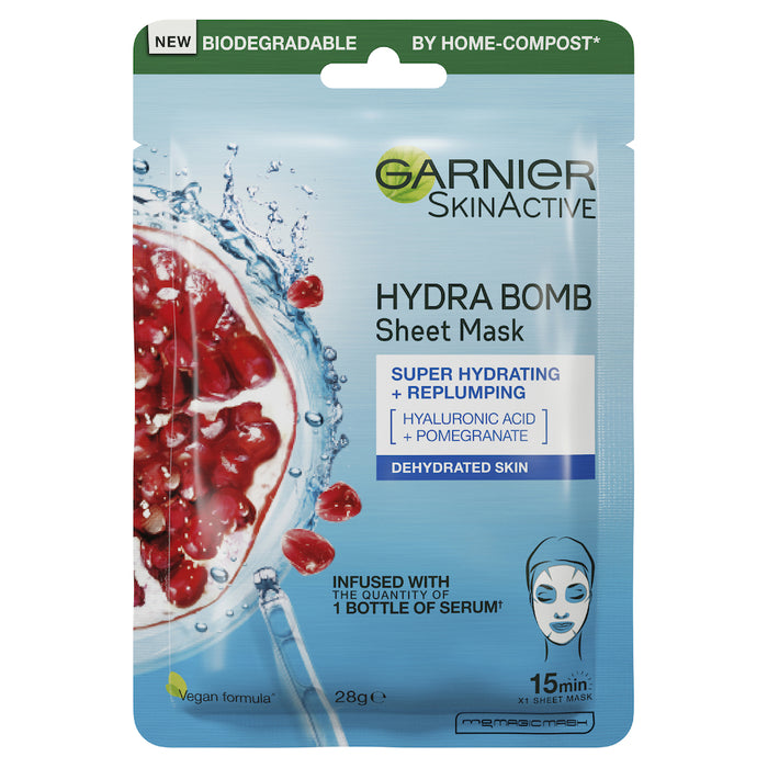 Garnier Hydra Bomb Hyaluronic Acid Pomegranate Hydrating Sheet Mask