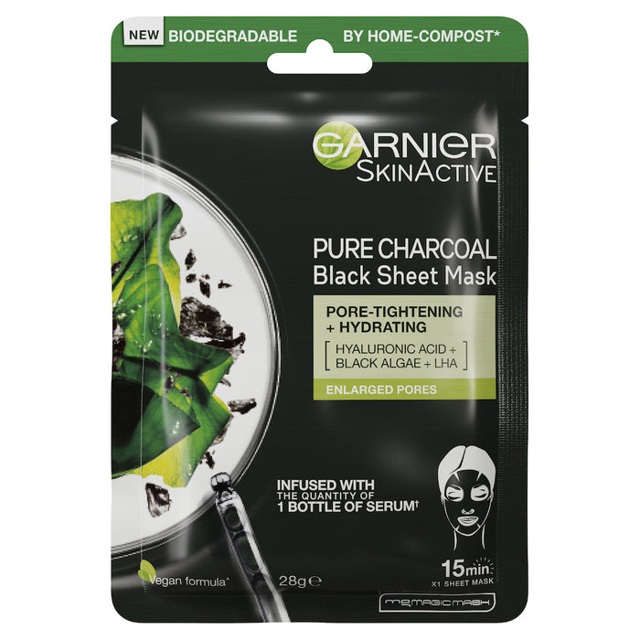 Garnier SkinActive Pure Charcoal Tissue Face Mask Black Algae