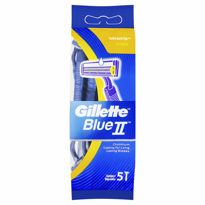 Gillette Blue II Disposable Razors Sensitive 5 Pack