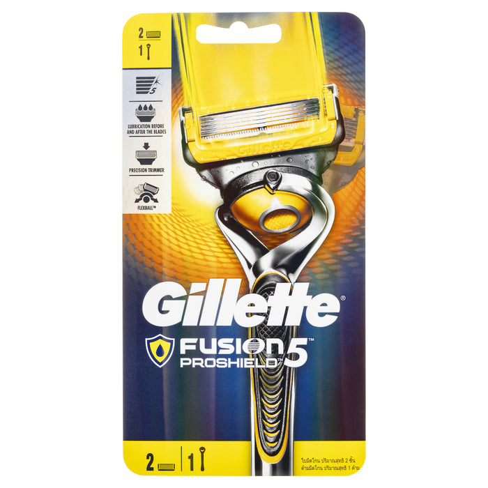 Gillette Fusion Proshield Flexball Yellow Manual Razor + Refill