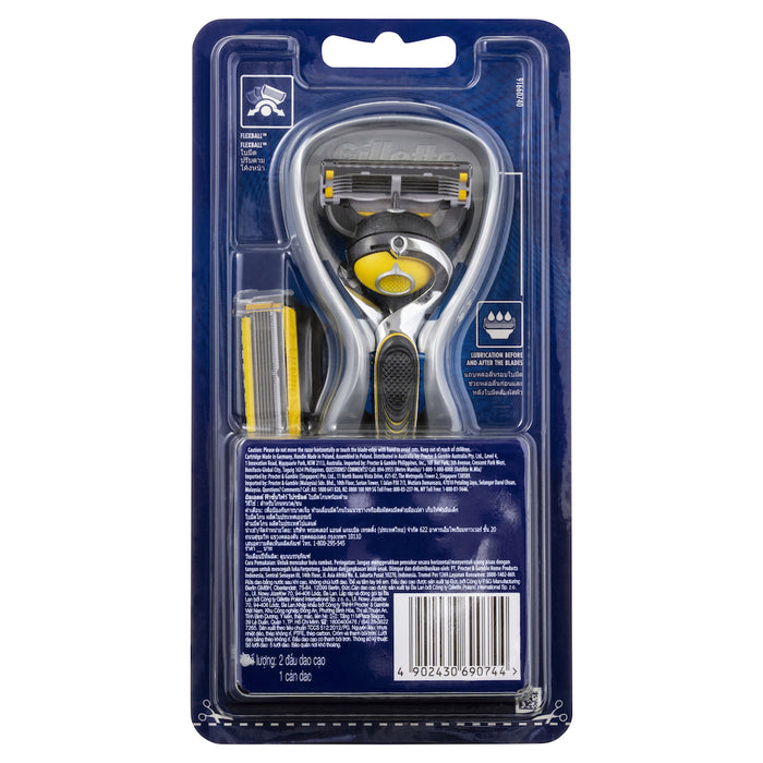 Gillette Fusion Proshield Flexball Yellow Manual Razor + Refill