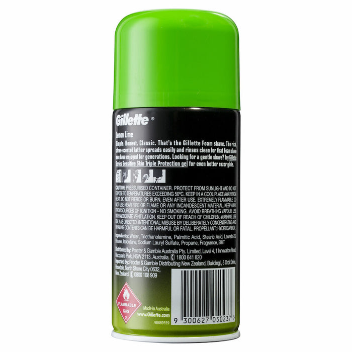 Gillette Shaving Foam Lemon Lime 250g