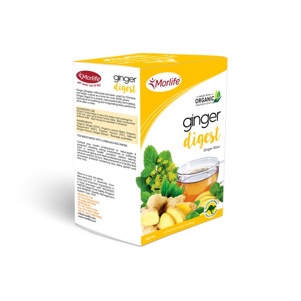 Morlife Ginger Digest Tea Bags 25