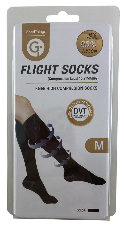 Go Travel Flight Socks Knee High Black Medium.