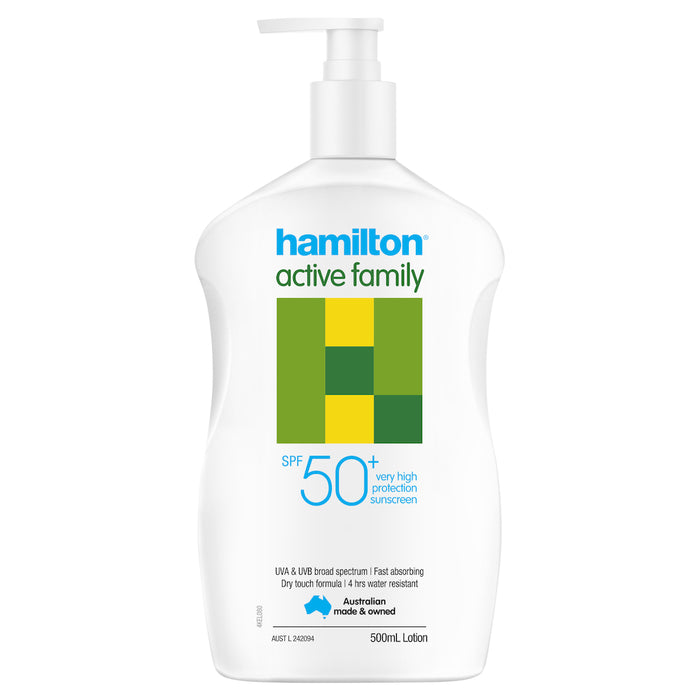 Hamilton Sunscreen Active Family Lotion SPF 50+ 500ml