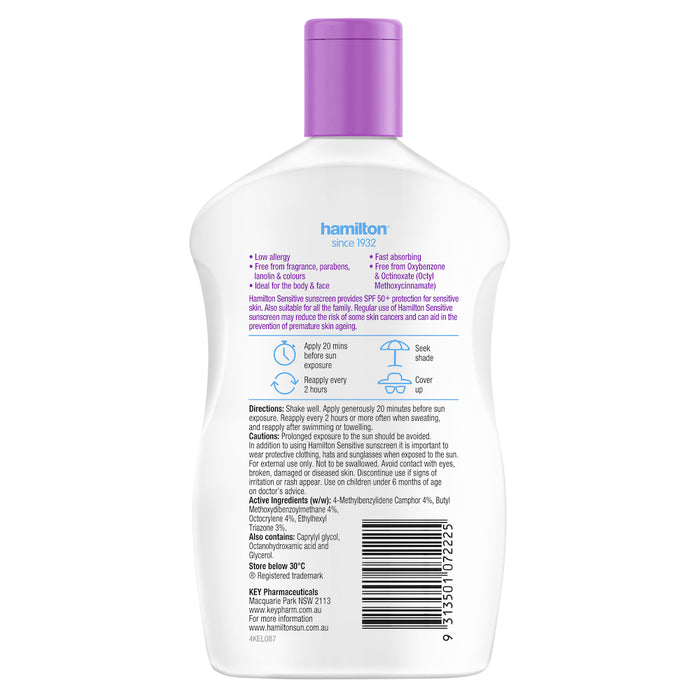 Hamilton Sunscreen Sensitive Lotion SPF 50+ 265ml