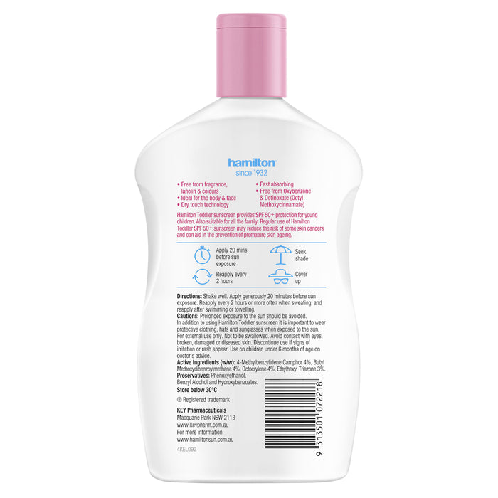 Hamilton Sunscreen Toddler Lotion SPF 50+ 250ml