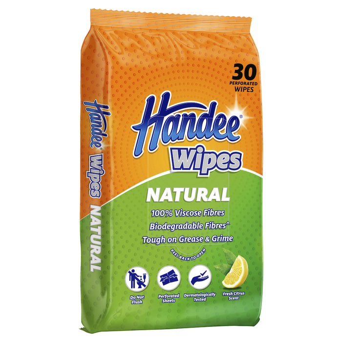 Handee Mutlipurpose Wipes Natural 30 Pack