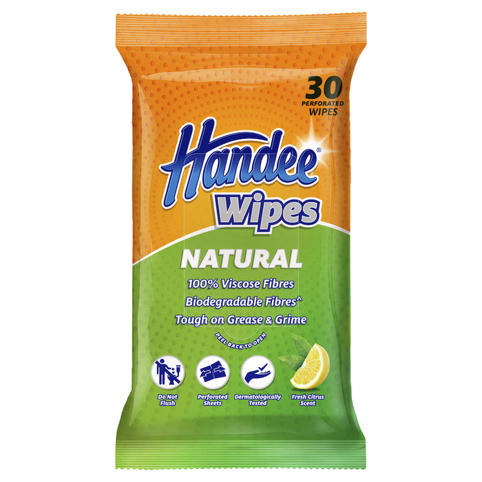 Handee Mutlipurpose Wipes Natural 30 Pack