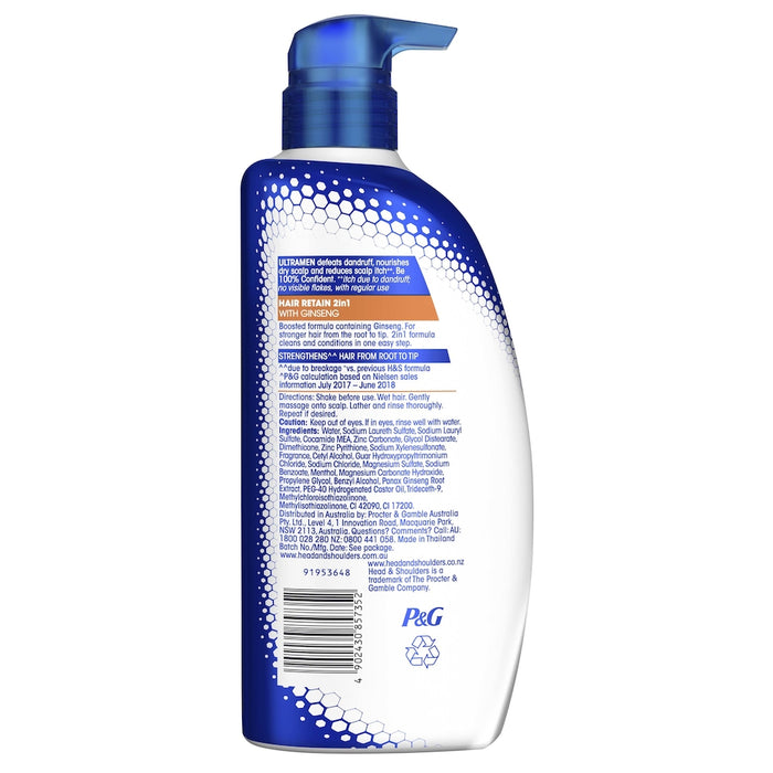 Head & Shoulders 2in1 Men Hair Retain 550ml