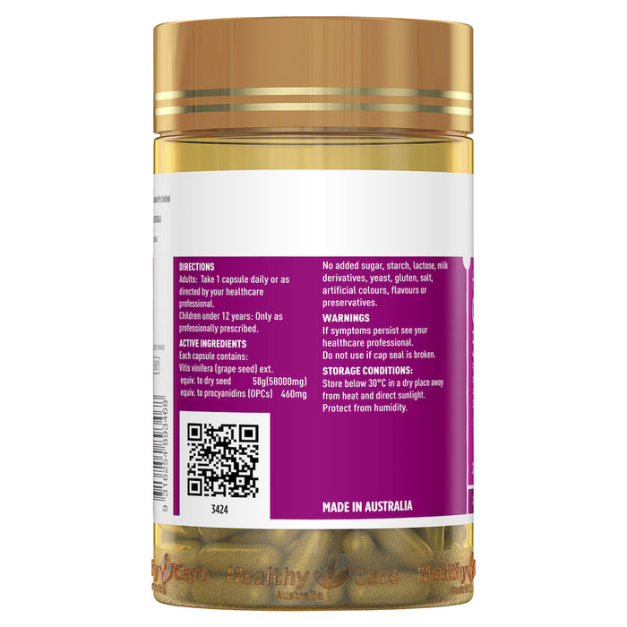 Healthy Care Grape Seed 58000 200 Capsules