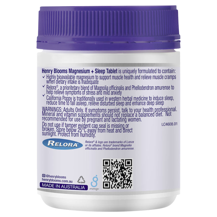 Henry Blooms Magnesium Complex + Sleep 60 Tablets