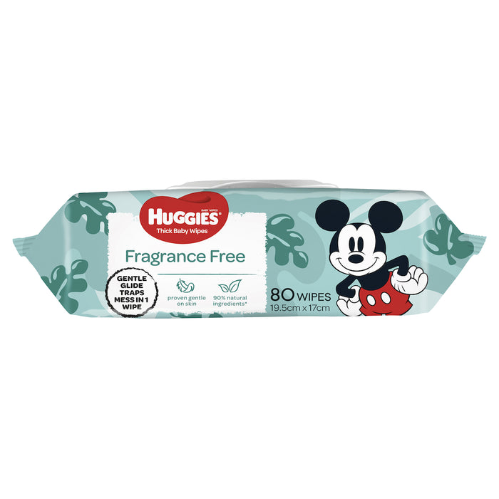 Huggies Baby Wipes Unscented 80 Refill