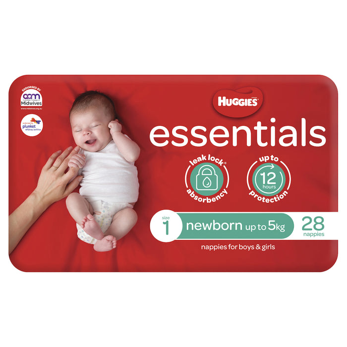 Huggies Essential Nappies Newborn 28