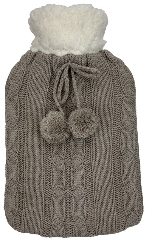 3P Hot Water Bottle Cover Knit Plush Putty – For 2l Bottle.