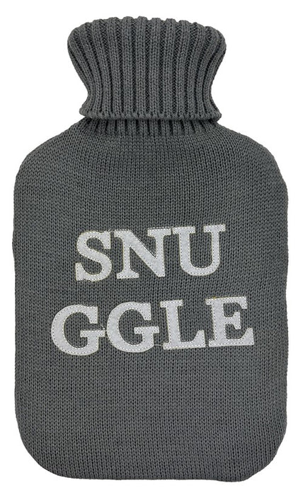 3P Hot Water Bottle Cover Grey Knit Snuggle – For 2l Bottle.