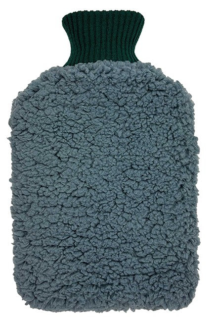 3P Hot Water Bottle Cover Steel Blue Plush – For 2l Bottle.