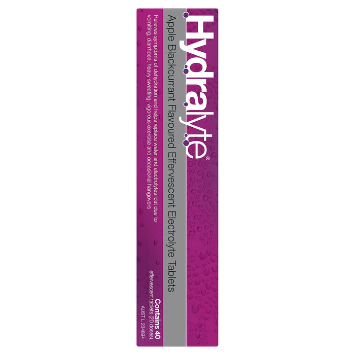 Hydralyte Effervescent Tablets Apple Blackcurrant 40