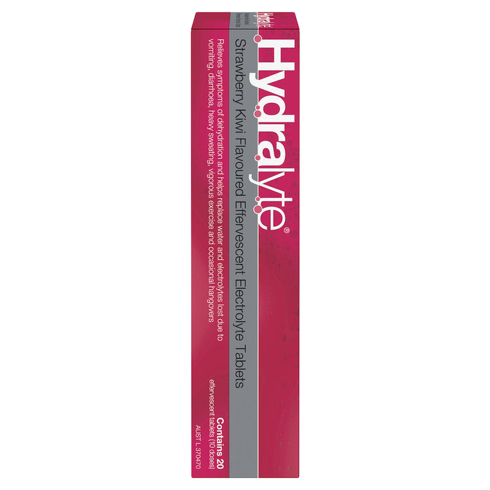 Hydralyte Effervescent Tablets Strawberry Kiwi 20