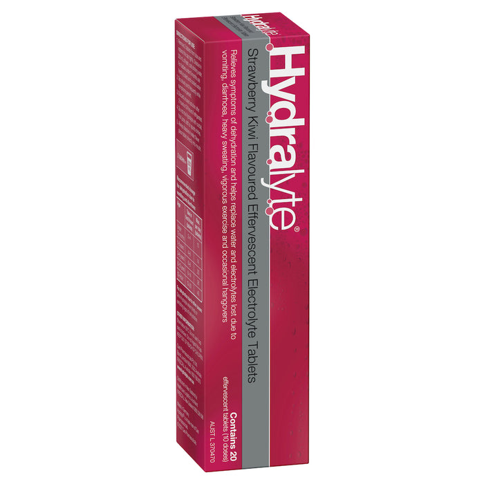 Hydralyte Effervescent Tablets Strawberry Kiwi 20