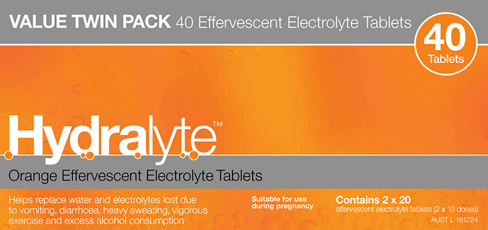 Hydralyte Effervescent Tablets Orange 40