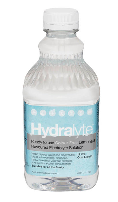 Hydralyte Liquid Colour Free Lemonade 1 Litre