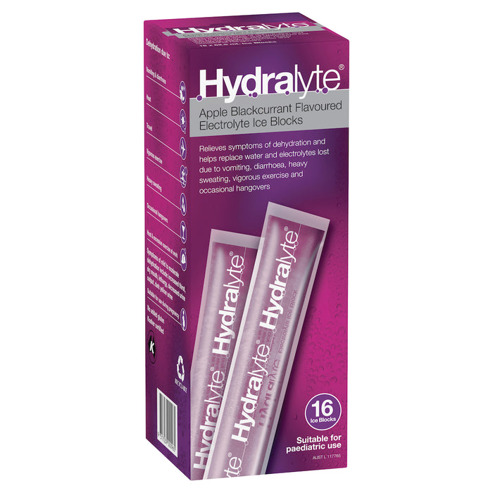 Hydralyte Rehydration Ice Blocks Apple Blackcurrant 16