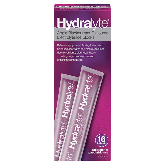 Hydralyte Rehydration Ice Blocks Apple Blackcurrant 16