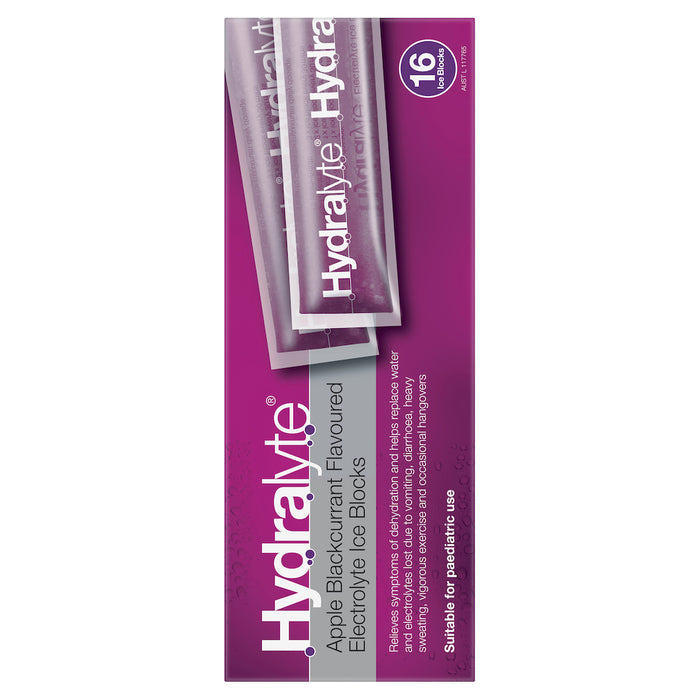 Hydralyte Rehydration Ice Blocks Apple Blackcurrant 16