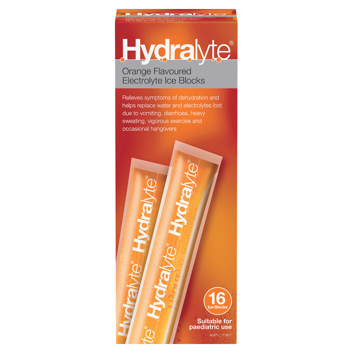 Hydralyte Rehydration Ice Blocks Orange 16