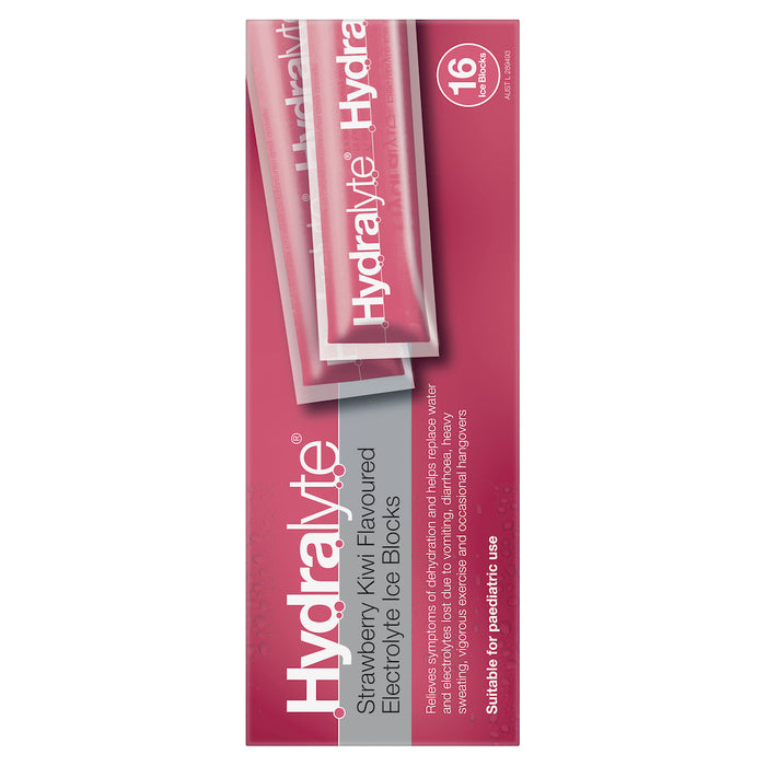 Hydralyte Rehydration Ice Blocks Strawberry Kiwi 16