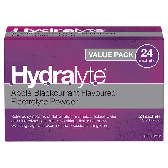 Hydralyte Sachets Apple Blackcurrant 4.9g x 24