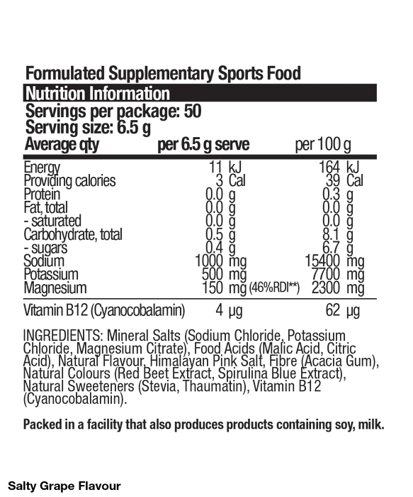 BSc Hydrate 3 x Electrolytes Salty Grape 325g.