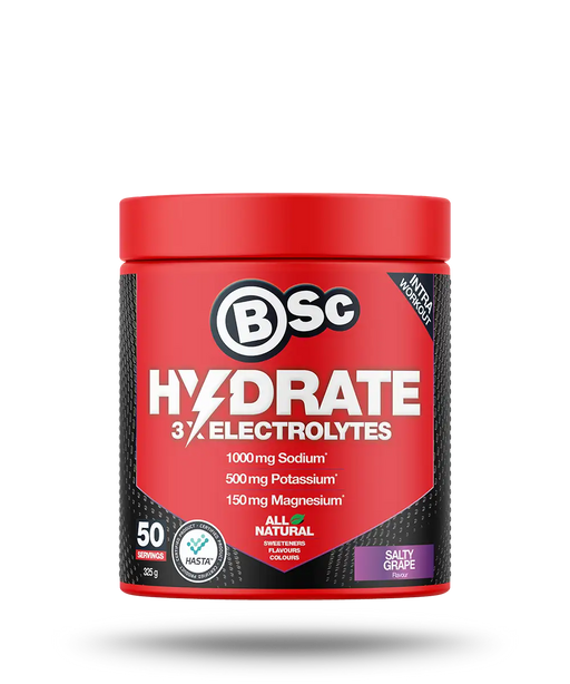 BSc Hydrate 3 x Electrolytes Salty Grape 325g.