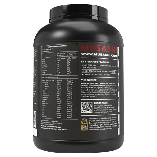 Musashi 100% Whey + Creatine Vanilla 2kg.